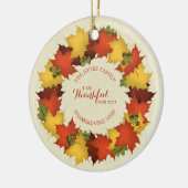 Herfstbladeren Thanksgiving krans Keramisch Ornament (Links)