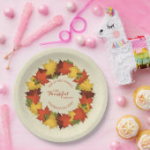 Herfstbladeren Thanksgiving krans Papieren Bordje (Feest)