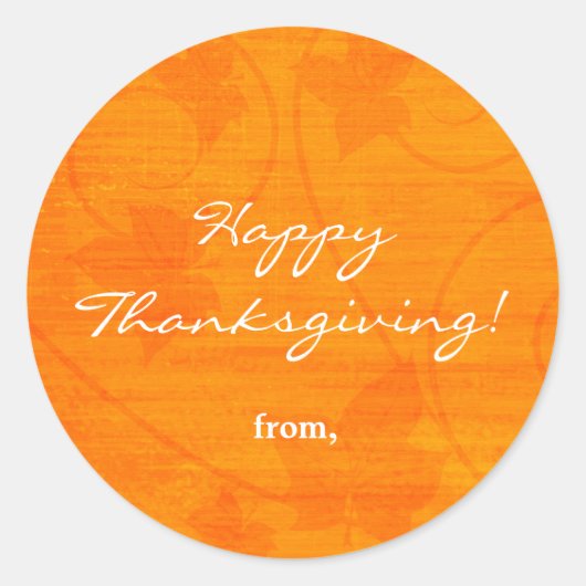 Herfstbladeren Thanksgiving Oranje Sticker (Voorkant)