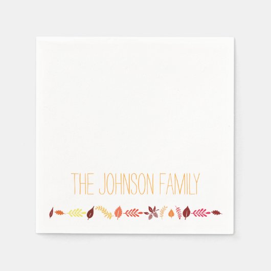 Herfstbladeren Thanksgiving Papieren servetten (Voorkant)