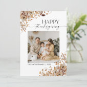 Herfstbladeren Thanksgiving Plat Kerstkaart (Staand voorkant)
