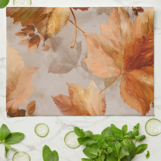  herfstbladeren theedoek (Gevouwen)