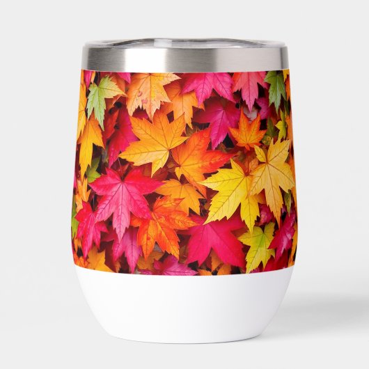 Herfstbladeren Thermische Tumbler Met Herfstkleure (Achterkant)