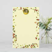 HERFSTBLADEREN TOPAZE EDELSTEEN MONOGRAM BRIEFPAPIER (Staand voorkant)