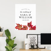 Herfstbladeren Trouw Welkom Bord Poster (Thuiskantoor)