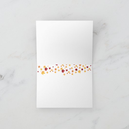 Herfstbladeren, trouwjurk Dank je Bedankkaart (Binnen)