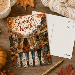 Herfstbladeren Trui Weer Herfst Vibes Briefkaart