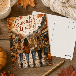 Herfstbladeren Trui Weer Herfst Vibes Briefkaart