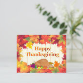 Herfstbladeren & Turkije Thanksgiving Vakantie Feestdagenkaart (Staand voorkant)
