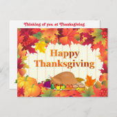 Herfstbladeren & Turkije Thanksgiving Vakantie Feestdagenkaart (Voorkant / Achterkant)