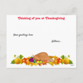 Herfstbladeren & Turkije Thanksgiving Vakantie Feestdagenkaart (Achterkant)