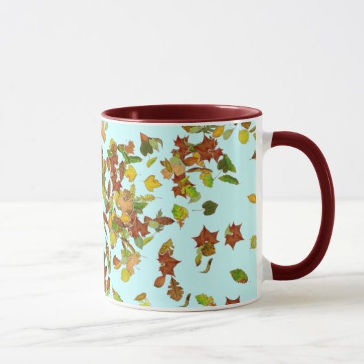 HERFSTBLADEREN, Turkooisblauw Mok (Rechts)