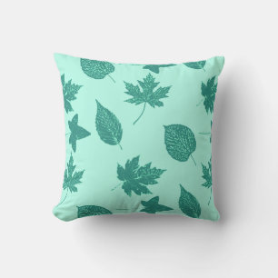 Herfstbladeren - turquoise en aqua kussen