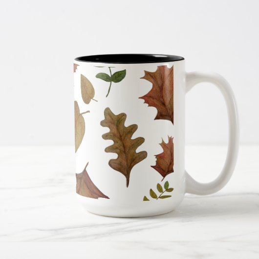 Herfstbladeren Tweekleurige Koffiemok (Rechts)