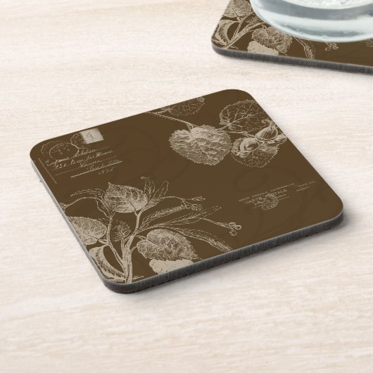 Herfstbladeren uit grootmoeders tijd bier onderzetter (Linkerzijde)