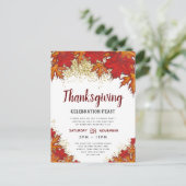 Herfstbladeren | Uitnodiging voor Thanksgiving din (Staand voorkant)
