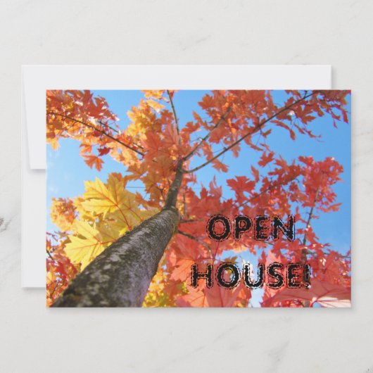 Herfstbladeren Uitnodigingen Open Huis Zakelijk (Voorkant)
