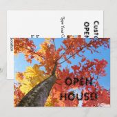 Herfstbladeren Uitnodigingen Open Huis Zakelijk (Voorkant / Achterkant)