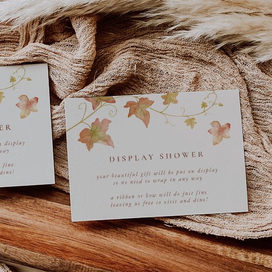 Herfstbladeren valdisplay Shower Informatiekaartje