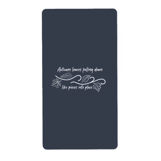 Herfstbladeren vallen als stukjes op hun plaats etiket (Voorkant)