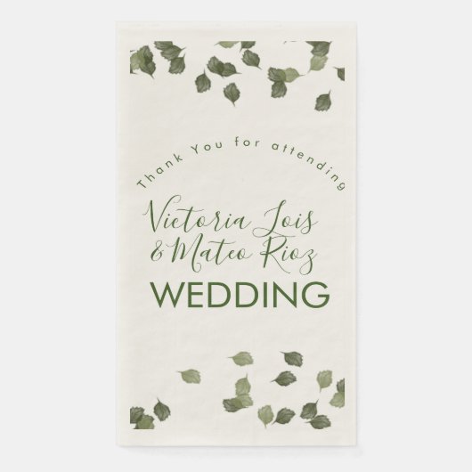 Herfstbladeren vallen dank je groen  servet (Voorkant)