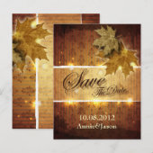 herfstbladeren vallen trouwdatum aankondiging (Voorkant / Achterkant)