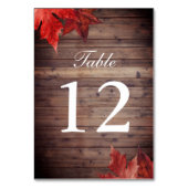 Herfstbladeren vallen Trouwtafelnummers Kaart (Voorkant)