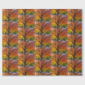 Herfstbladeren van geel en Sinaasappel Foto Cadeaupapier (Vlak)