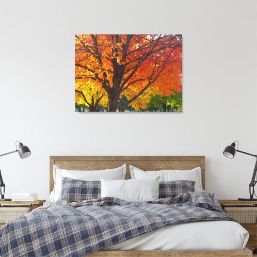 Herfstbladeren van geel en Sinaasappel Foto Canvas Afdruk (Insitu (Slaapkamer))