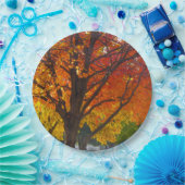 Herfstbladeren van geel en Sinaasappel Foto Papieren Bordje (Feest)