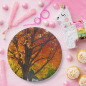 Herfstbladeren van geel en Sinaasappel Foto Papieren Bordje (Feest)