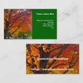 Herfstbladeren van geel en Sinaasappel Foto Visitekaartje (Voorkant / Achterkant)