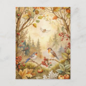 Herfstbladeren van zangvogels briefkaart (Voorkant)