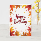 Herfstbladeren Verjaardagskaart Kaart (Gele Bloem)