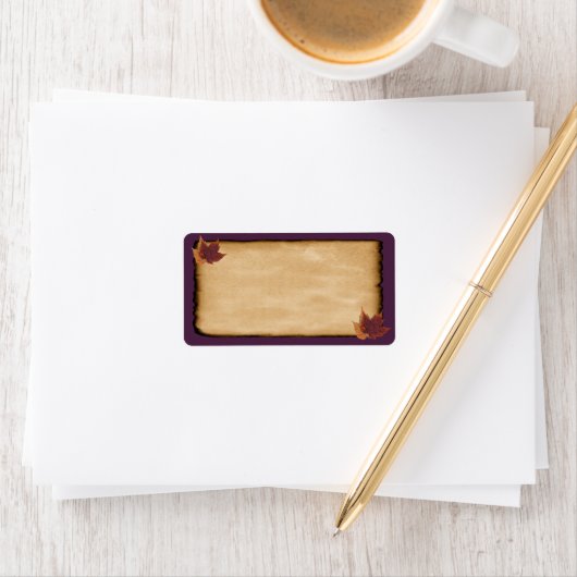 Herfstbladeren, verouderd papier LOOK blanco adres Etiket (Insitu)