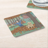 Herfstbladeren vierkant papier Onderzetter (Schuin)