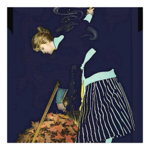 Herfstbladeren Vuur door C Coles Phillips Foto Afdruk