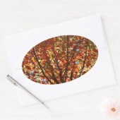 Herfstbladeren Vuurwerk Ovale Sticker (Envelop)