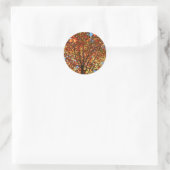 Herfstbladeren Vuurwerk Ronde Sticker (Tas)