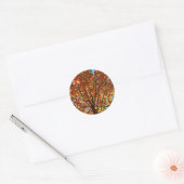 Herfstbladeren Vuurwerk Ronde Sticker (Envelop)