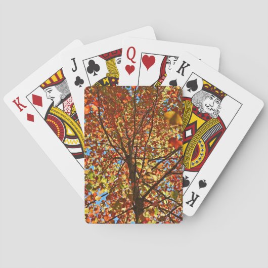 Herfstbladeren Vuurwerk Speelkaarten (Achterkant)
