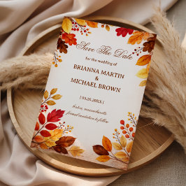 Herfstbladeren Warm Botanisch Save The Date