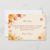 Herfstbladeren Warm Elegant Bedankkaart (Voorkant)