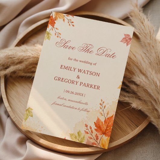 Herfstbladeren Warm Elegant Save The Date