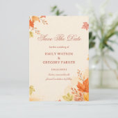 Herfstbladeren Warm Elegant Save The Date (Staand voorkant)