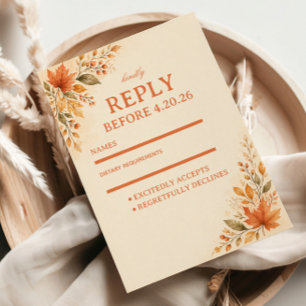 Herfstbladeren Warm RSVP Kaartje
