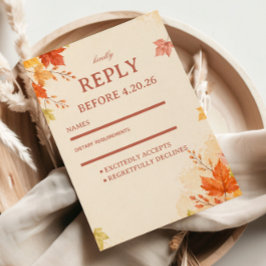 Herfstbladeren Warm RSVP Kaartje