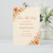 Herfstbladeren Warm Save The Date (Staand voorkant)