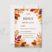 Herfstbladeren Warme Botanische RSVP Kaartje (Voorkant)