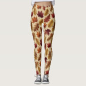 Herfstbladeren Warme Herfst Patroon Leggings (Voorkant)